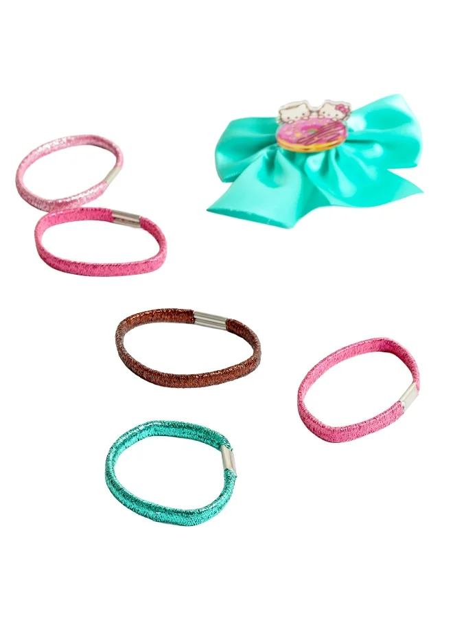Sanrio  Sanrio Hello Kitty 2 Hair Clips/1Bow/10 Glitter Elastic for Women | Best Price UAE